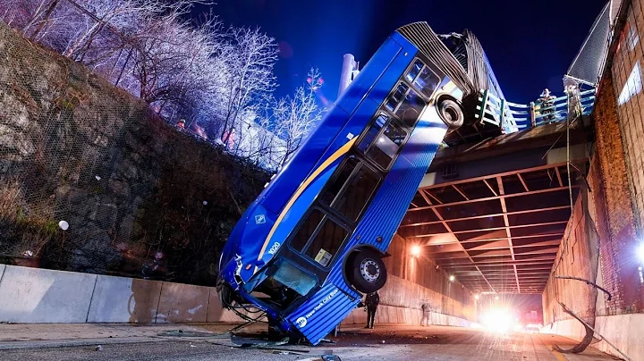 8 hurt when MTA bus drives off Bronx overpass, hangs off edge: police