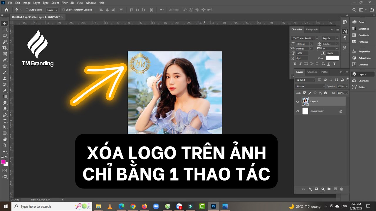Xóa Logo Trên Ảnh Chỉ Bằng 1 Thao Tác | Photoshop Quá Dễ - YouTube