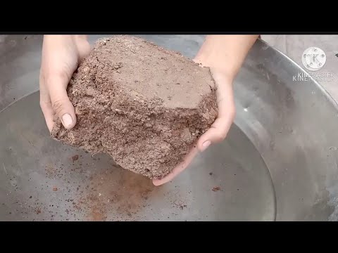 Stoney texture chunks and shapes wet crumbling in steel tub.mini libi requested video😍