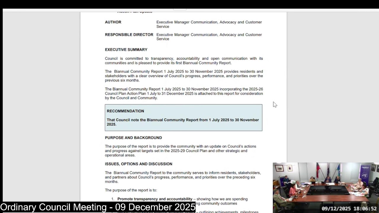 Strathbogie Shire Ordinary Council Meeting 09/12/2025