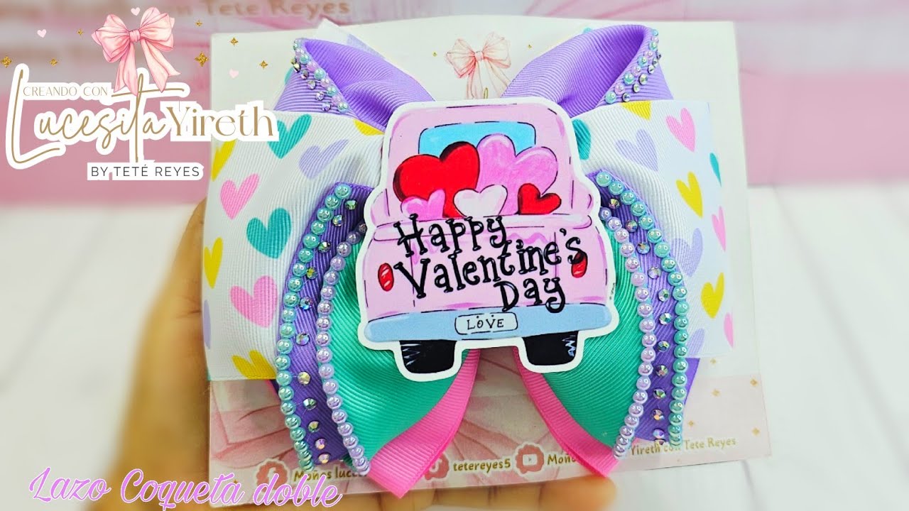 Lazo Coqueta Doble con listón de 7.5 #tutorial #lazos #moños #hechoamano 