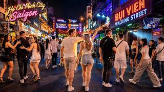 Exploring Crowded Bui Vien Walking Street | Ho Chi Minh City (Saigon) | Real Street Sounds
