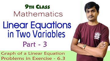 Linear Equations in two Variables Part - 3 I 9th Class I AP/TS I Graph of  Linear Eq & Exercise  6.3
