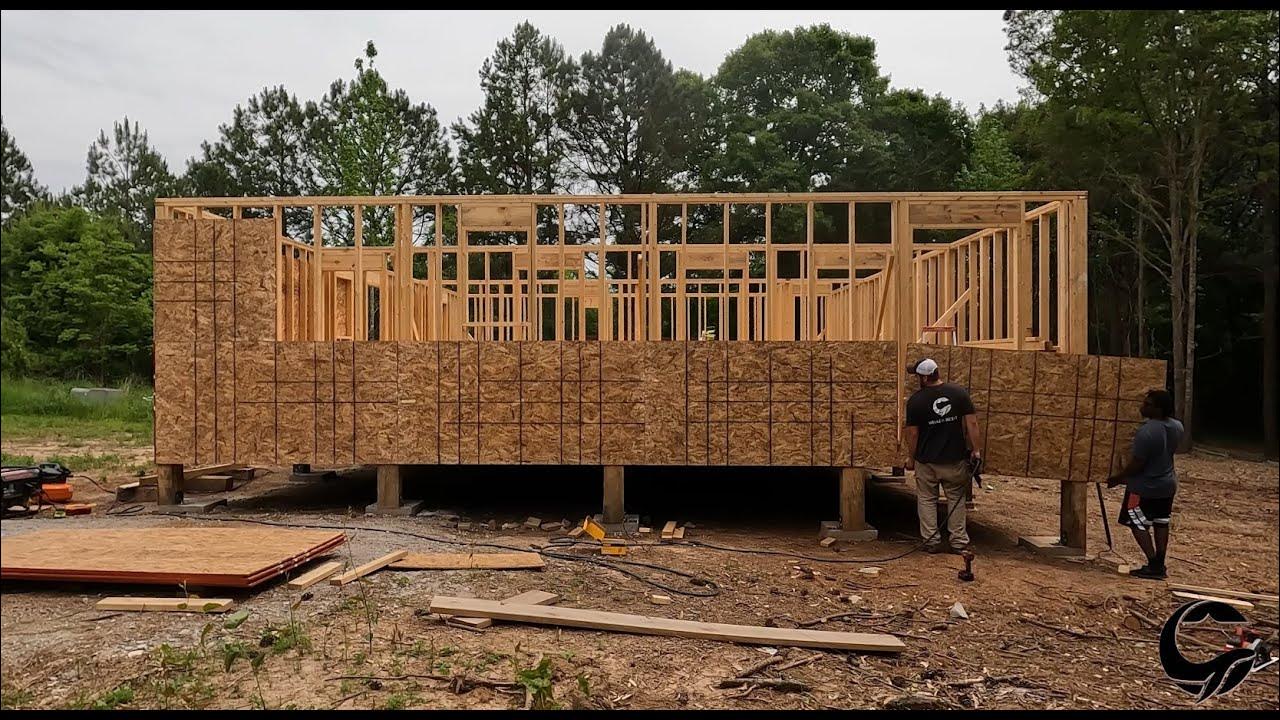 How To Build A House Sheathing Exterior Walls YouTube