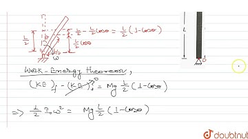 Consider a uniform rod of mass M and length L is hinged at one end as shown. Initially the rod i...