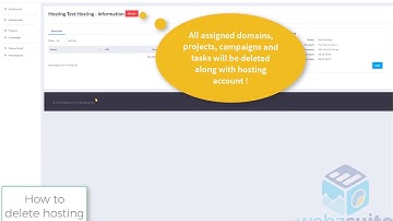 WebzSuite.com | HostingVault - How to delete hosting.
