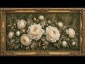 Vintage Vogue Garden Rose Serenity Floral Frame | 1 Hour 4K OLED TV Art | No Sound