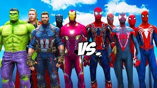 ALL SPIDERMAN SUIT VS THE AVENGERS - Hulk, Iron Man, Captain America, Black Widow, Thor screenshot 3