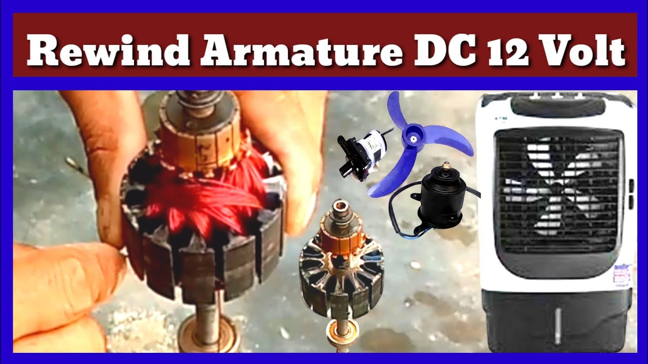 how to rewind armature solar fan motor DC 12 volt armature YouTube