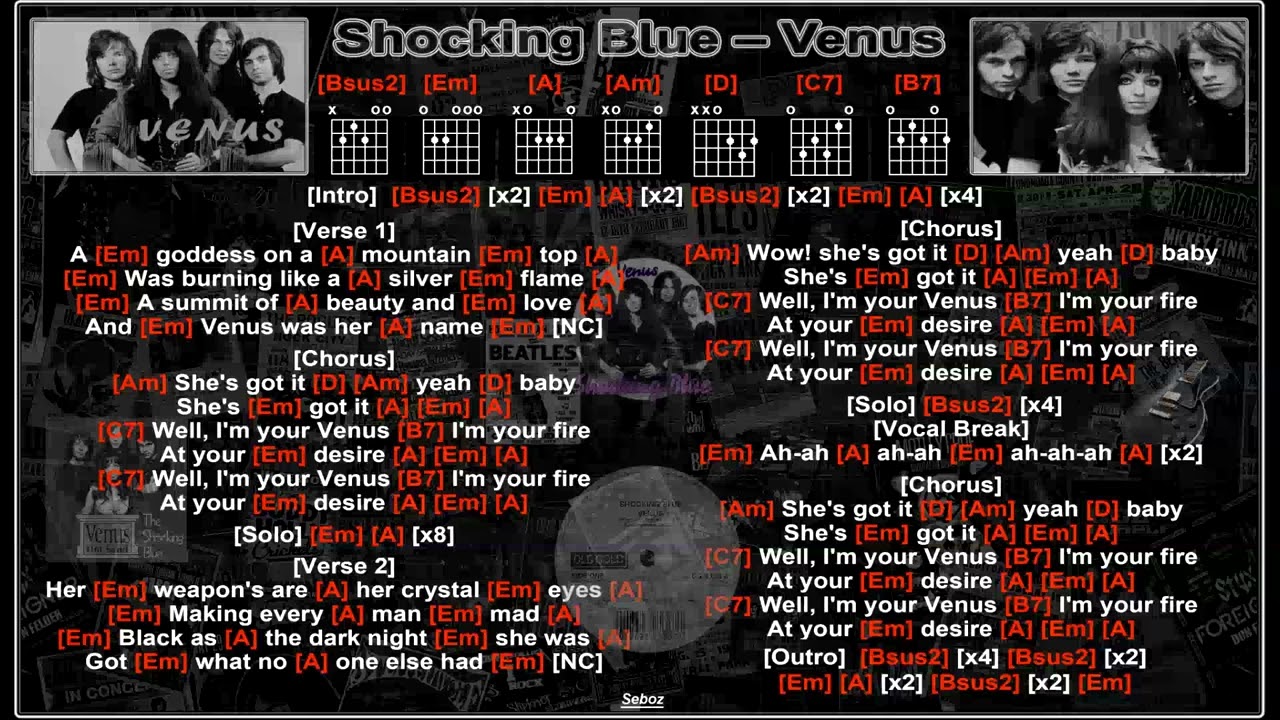 Shocking Blue – Venus [BV] Jam Track] [Guitar Chords & Lyrics