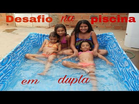 Desafio na piscina em dupla,pega objetos