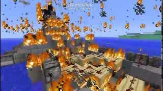 マインクラフト 次は船の上に火の雨を降らせてみた あとおまけ Youtube