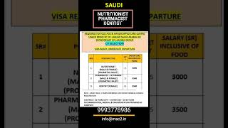 Nutritionist Pharmacist Dentist Jobs in Saudi 2025