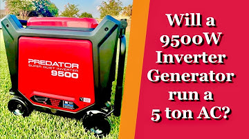 Harbor Freight Predator 9500 Watts Inverter Generator Running a 5-TON AC