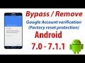 Bypass frp google account samsung android 711 new 2018