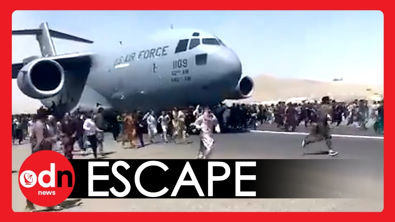 People CLING to US Plane to Escape Taliban