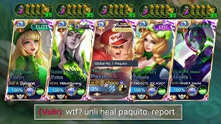 : 4 HEALERS + GLOBAL PAQUITO = UNLI SAVAGE !! - Mobile Legends