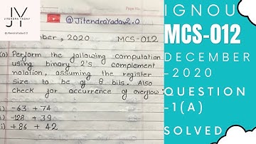 📝Solved Mcs 12 Question Paper December 2020 - Solved 1(a) Ignou Question Paper - @JY2.0