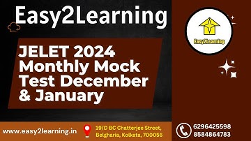 Monthly Mock Test Jelet 2024 Date Announcement For December & January Month | By Easy2Learning |