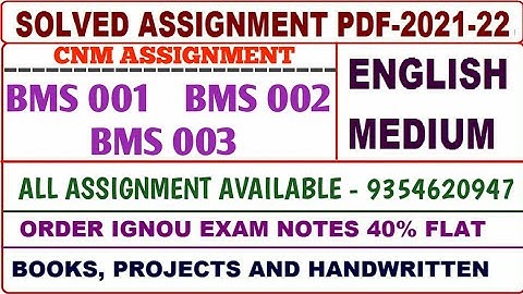 CNM Solved assignment 2021-22 /  CNM Solved assignment English / Bms 01,02,03 Assignment