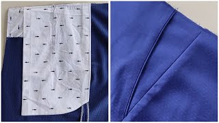 Pant side cross pockets stitching perfect and easy method // sew pant cross pockets hidden overlock