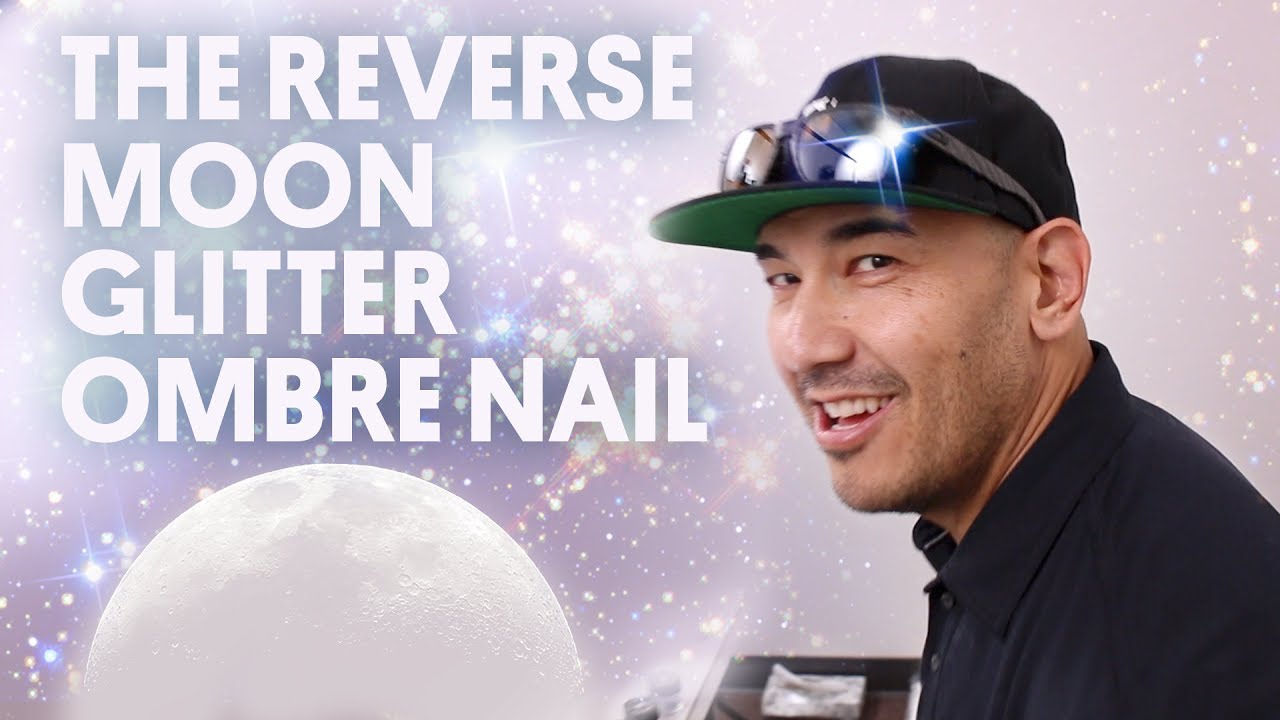 young nails airbrush THE REVERSE MOON GLITTER OMBRE NAIL (OUTTA THIS WORLD) - VLOG 31