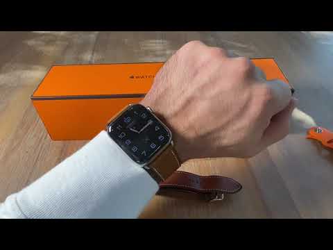 Hermès Calfskin Apple Watch Single Tour Deployment Buckle - YouTube