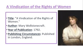 A Vindication of the Rights of Woman by Mary Wollstonecraft | Notes, Summary, and Analysis