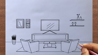 How to Draw a Room in 1 Point Perspective