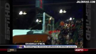Nba All Star 2009 - Shaq Blindfolded Free Throws In Hd