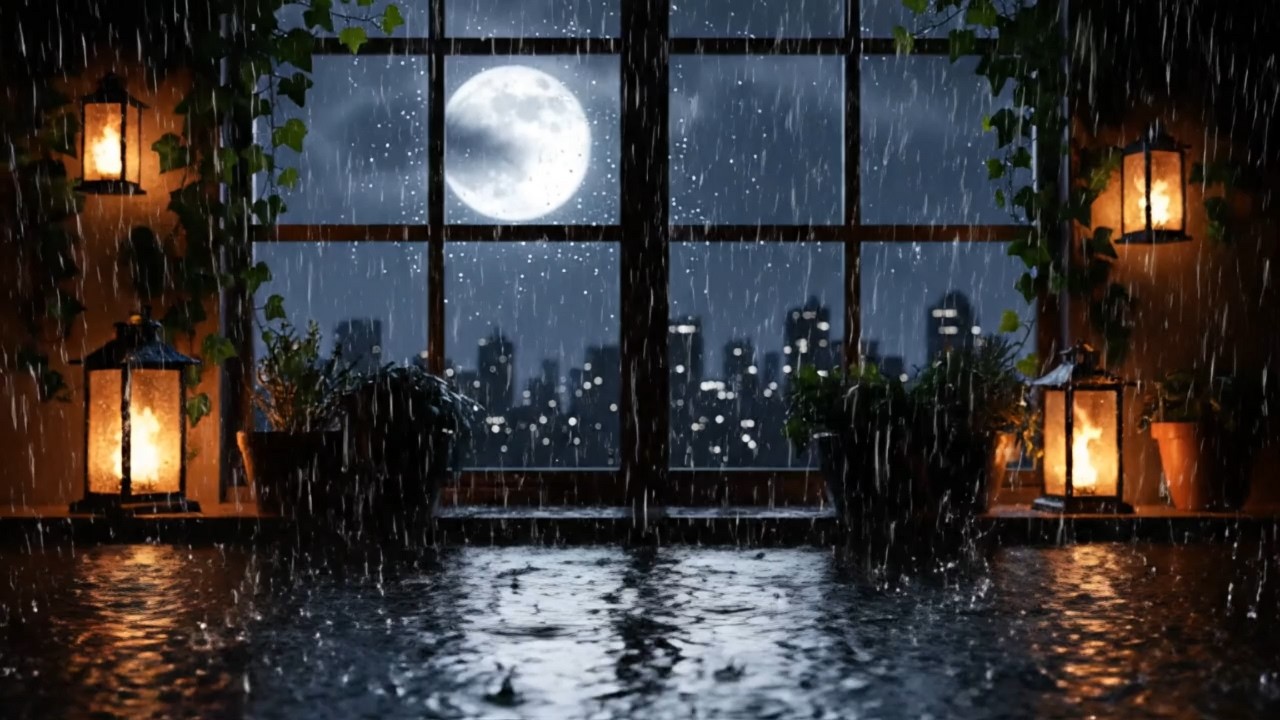Rain Sounds for Deep Sleep 🌧️ Thunderstorm All Night No Ads