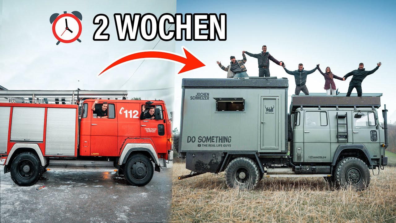 Vom Schrott-Feuerwehrauto zum Traum-Expeditionsmobil in 2 Wochen