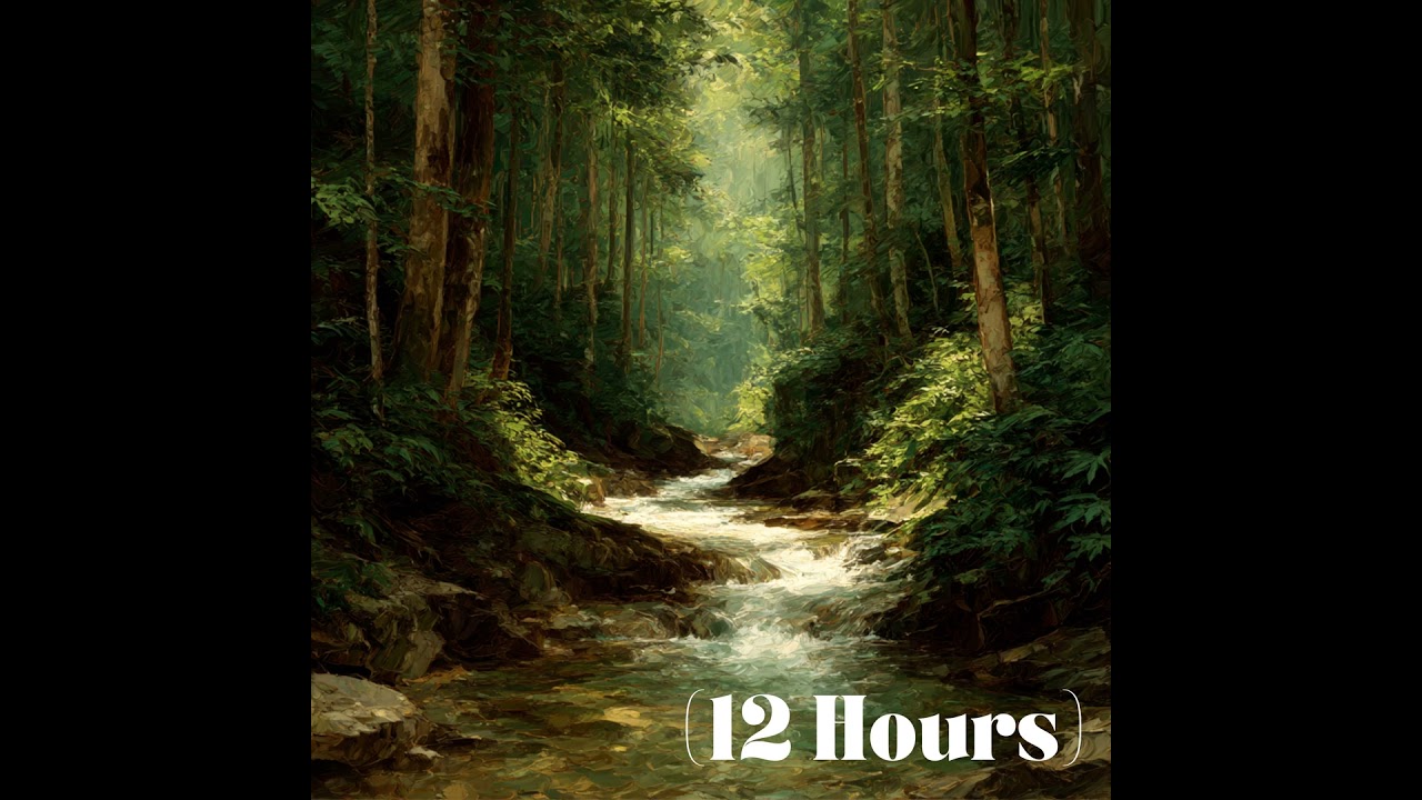Gentle Stream Sounds for Sleep 💧 Splashing Brook Over Stones | Sleep Sound (12 Hours)