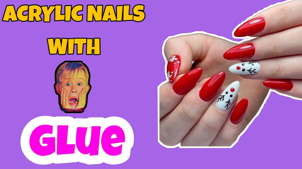 DIY acrylic nails with glue for the first time Quarantine life 5