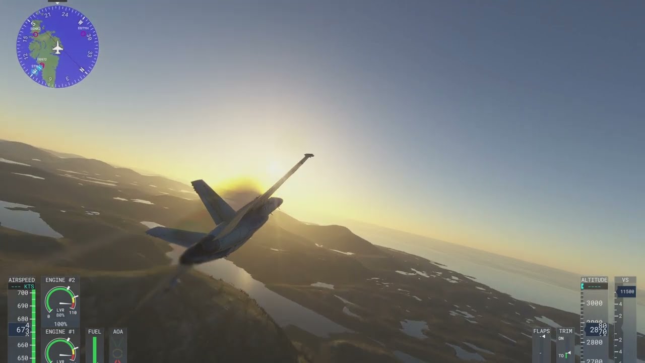Long flight over the Outer Hebrides, Scotland (Flight Simulator)