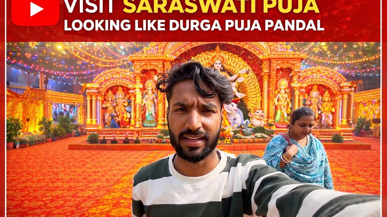 Saraswati Puja 2026 Vlog | Durga Puja Style Grand Pandal 😍 | VatsKiVlogs