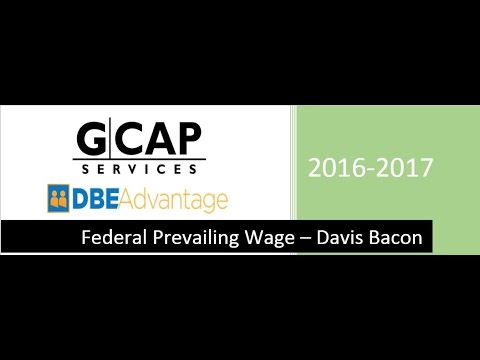 federal prevailing wage davis bacon youtube