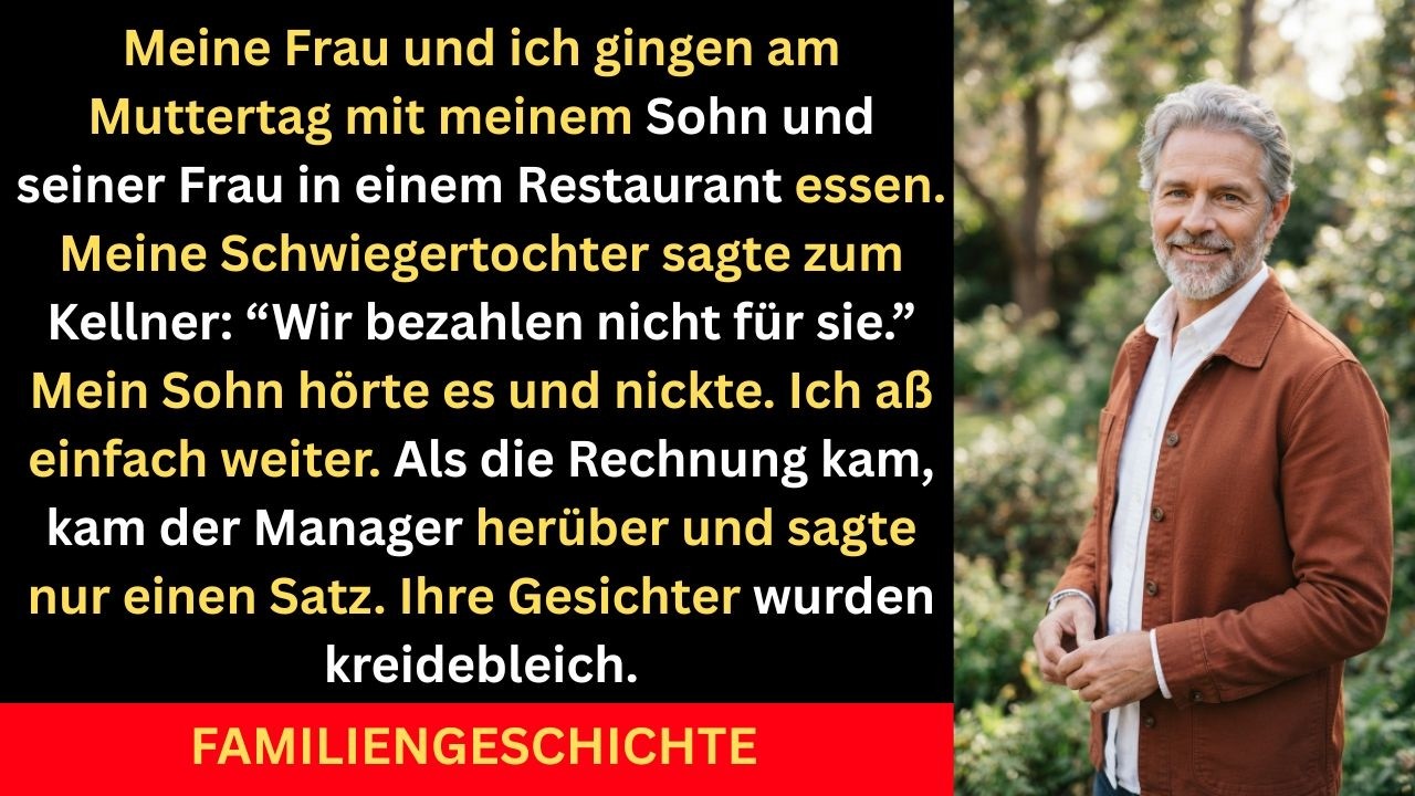 Am Muttertag führte ich meine Frau Elena zum Abendessen ins Grandview aus, um ihr etwas Schönheit zu schenken. Unser Sohn Jake kam im Range Rover mit seiner Frau Melissa, bestellte Austern und...