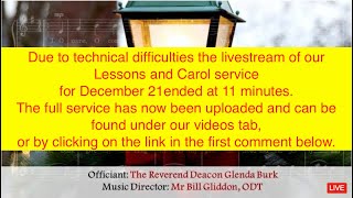 “Festival of Lessons & Carols", December 21, 2025