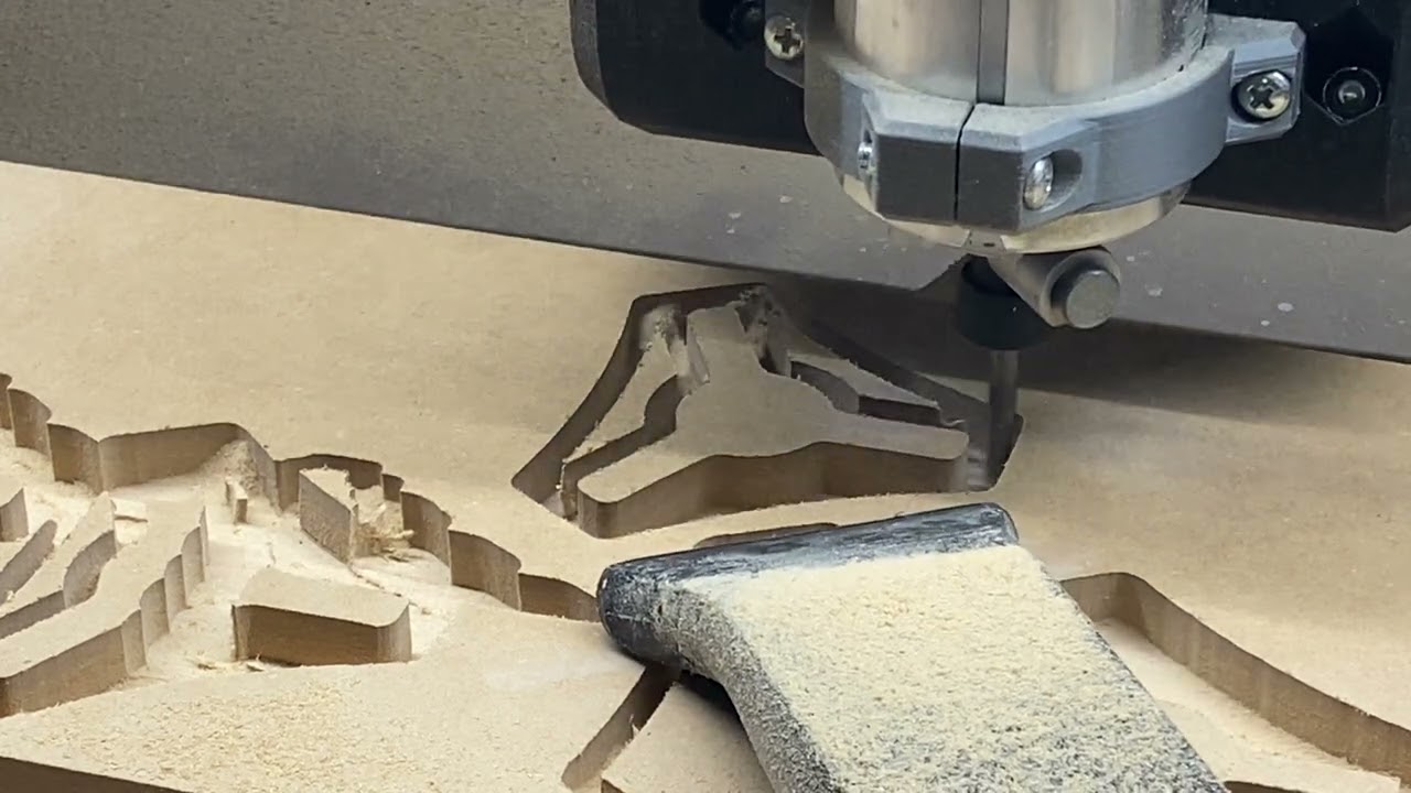 LR4 beta test cut - 90mm/sec. 12mm depth of cut. 1/4” 2-flute. Kobalt router about 4 or 4.5.