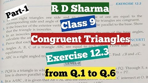 R D Sharma class 9 Ex- 12.3 chapter-12(Congruent Triangles)
