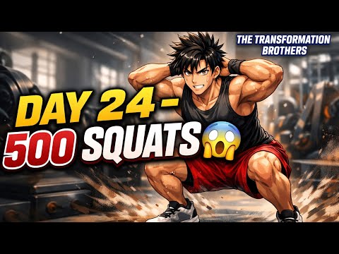 500 Squats Challenge 😱 | Day 24 of 365 Fitness Transformation | THE TRANSFORMATION BROTHERS ⚡️🥷