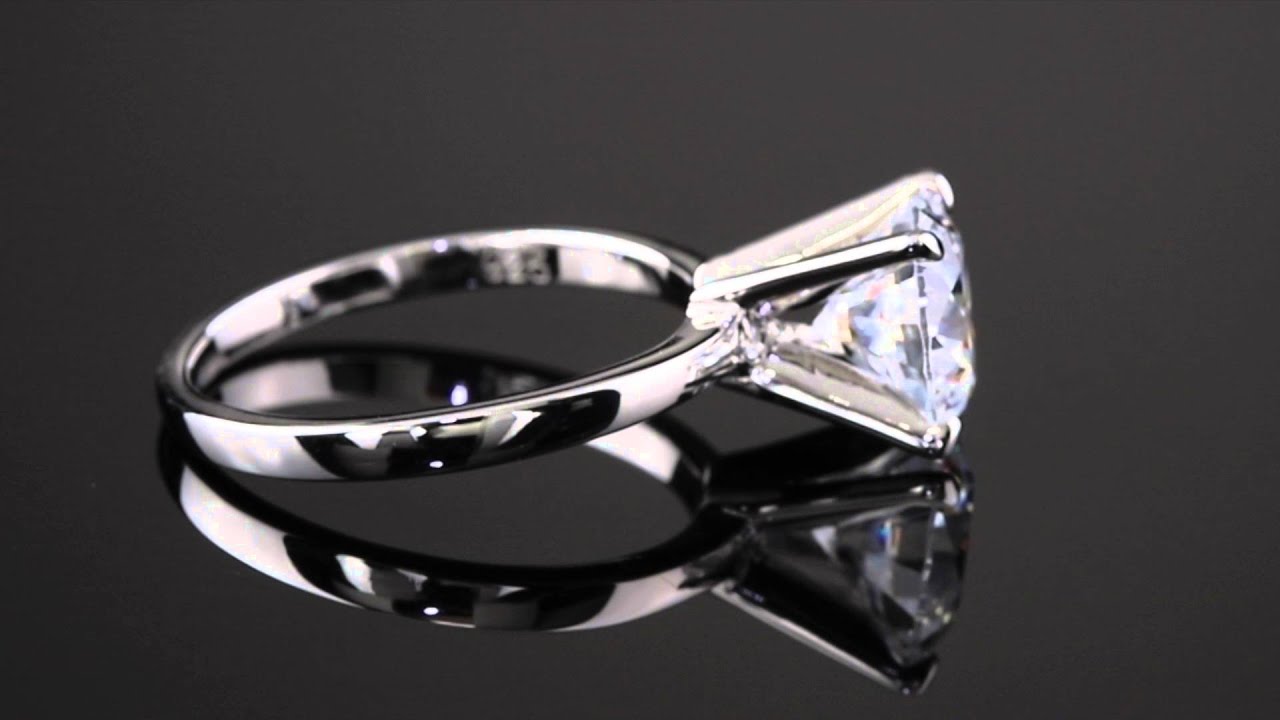 2 TCW Round Cubic Zirconia Solitaire Engagement Anniversary Ring In Sterling Silver