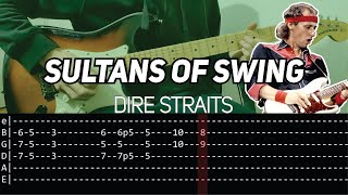 Dire Straits - Sultans of Swing solos (Guitar lesson with TAB) chords