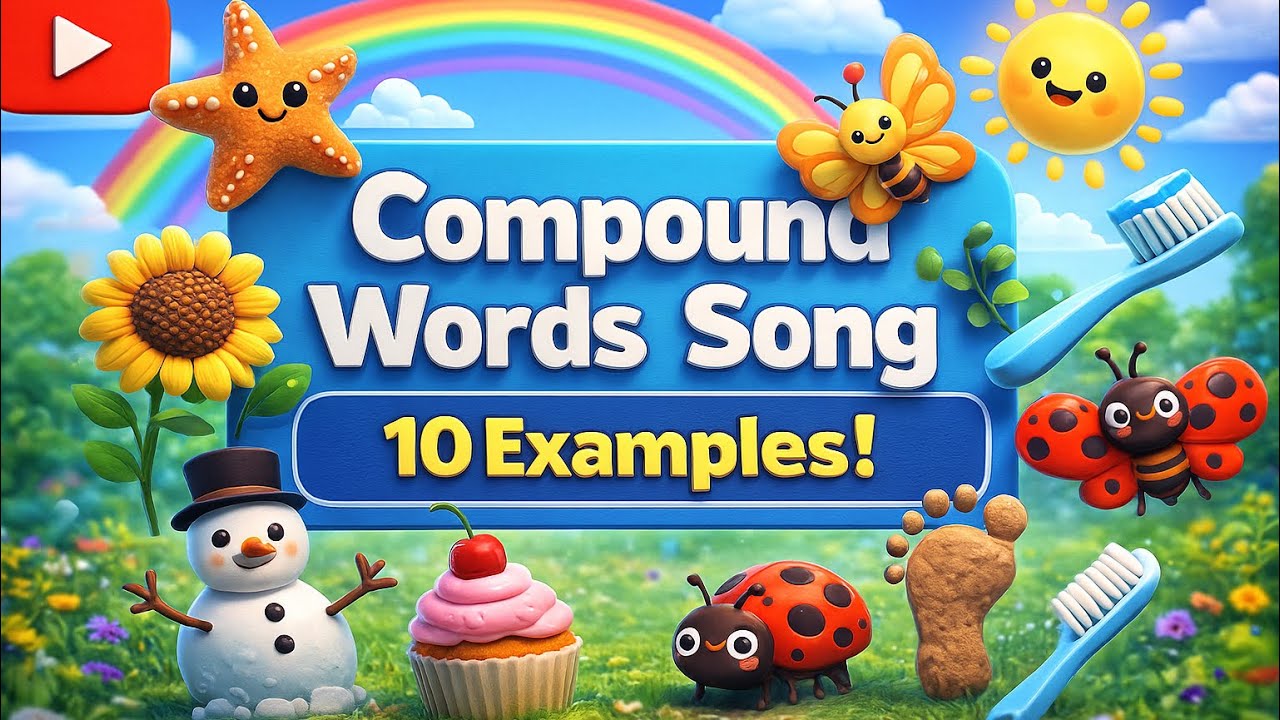 Compound Words Song for Kids | 10 Fun Examples! | Learn English Easily ...
