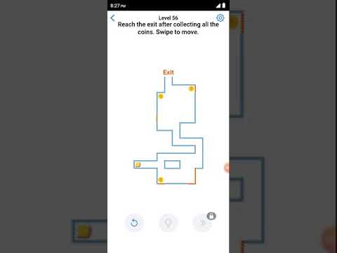 Easy game level 56 Reach the exit after collecting all the coins walkthrough