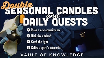 DOUBLE Seasonal Candles + Daily Quest in Vault of Knowledge | sky Cotl | Noob Mode