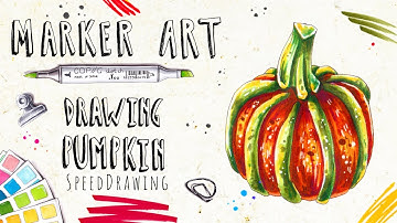Marker Art || How to draw a realistic illustration  || Pumpkin