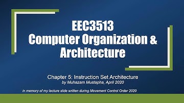 Chapter 5: Instruction Set Architecture Part 1