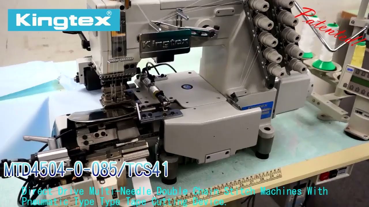 Kingtex MTD4505P/TCS41 -- Multi Needle Double Chain Stitch/ Tension Control Tape Feeder/ Cutter